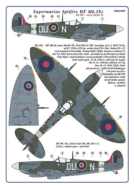 AML AMLC4027 1:144 Czech pilots in Supermarine Spitfire Mk.IXc, Part II