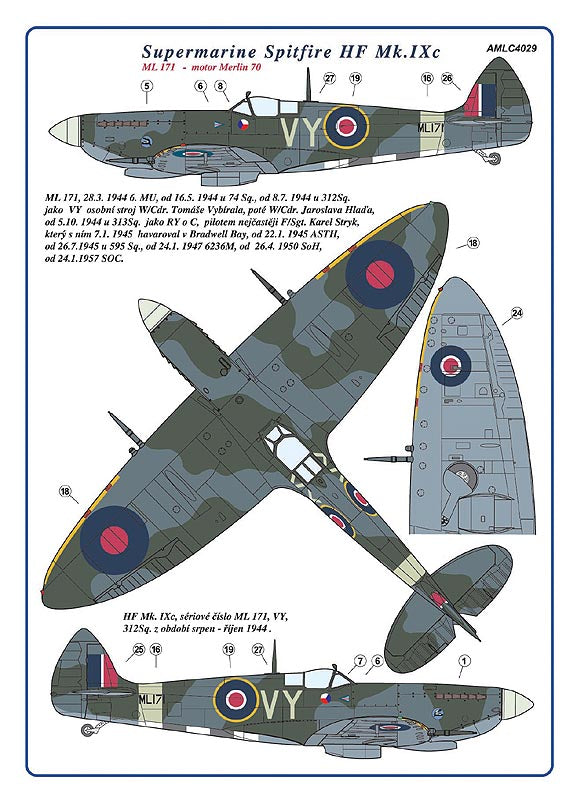 AML AMLC4029 1:144 Czech pilots on Supermarine Spitfire Mk.IXc, Part IV