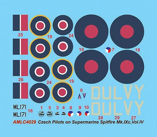 AML AMLC4029 1:144 Czech pilots on Supermarine Spitfire Mk.IXc, Part IV