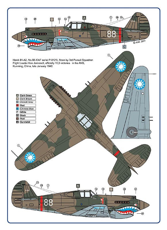 AML AMLC4032 1:144 Curtiss Hawk 81-A2 "Flying Tigers" Over China, Part III