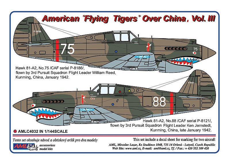 AML AMLC4032 1:144 Curtiss Hawk 81-A2 "Flying Tigers" Over China, Part III