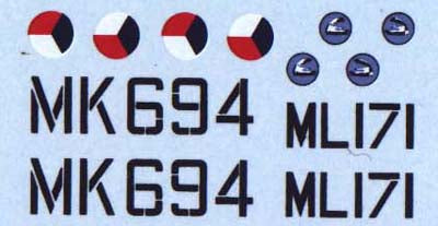 AML AMLC8005 1:48 Supermarine Spitfire Mk.IXC 2 decal versions : RY-C , RY-E