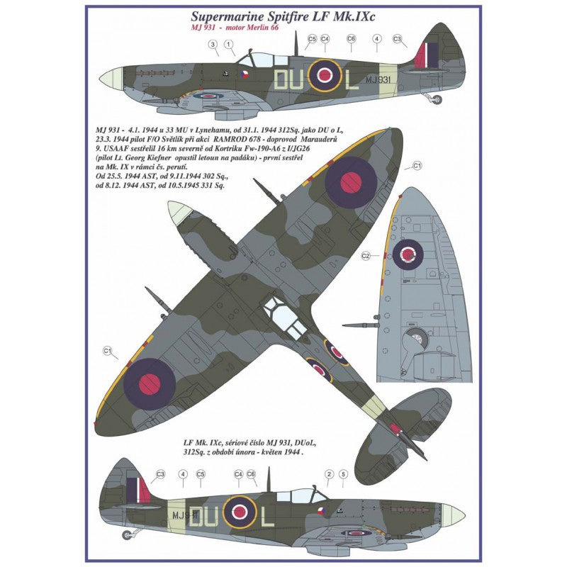 AML AMLC8008 1:48 Supermarine Spitfire LF Mk.IXc DU-L 1944