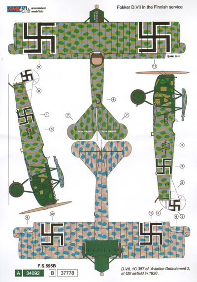 AML AMLC8009 1:48 Fokker D.VII in the Finnish Service