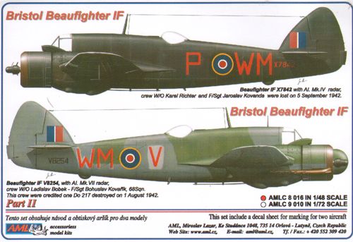 AML AMLC8016 1:48 Bristol Beaufighter Mk.IF X7842