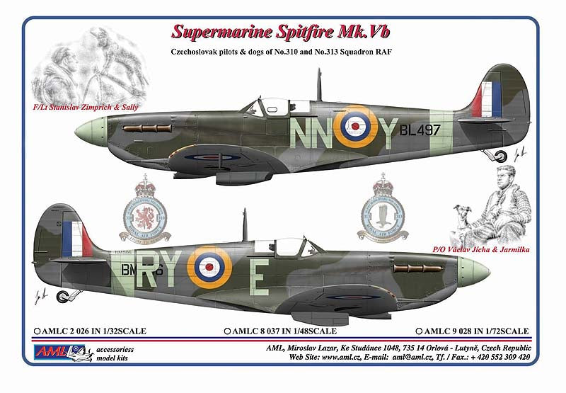 AML AMLC8037 1:48 Czechoslovak pilots & dogs of No.310 and No.313 Squadron RAF