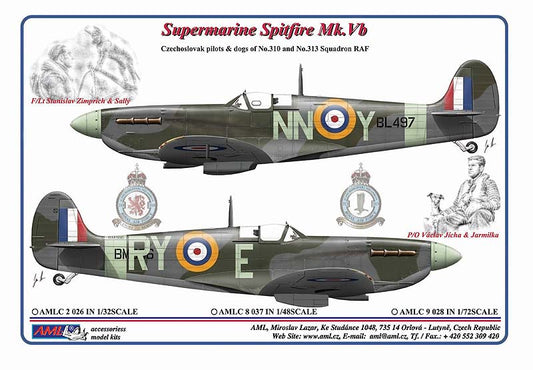 AML AMLC8037 1:48 Czechoslovak pilots & dogs of No.310 and No.313 Squadron RAF