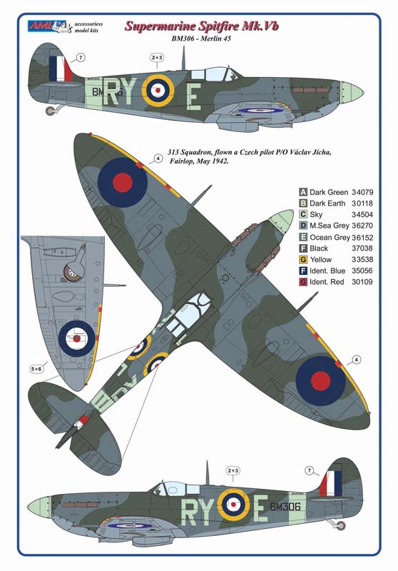 AML AMLC8037 1:48 Czechoslovak pilots & dogs of No.310 and No.313 Squadron RAF