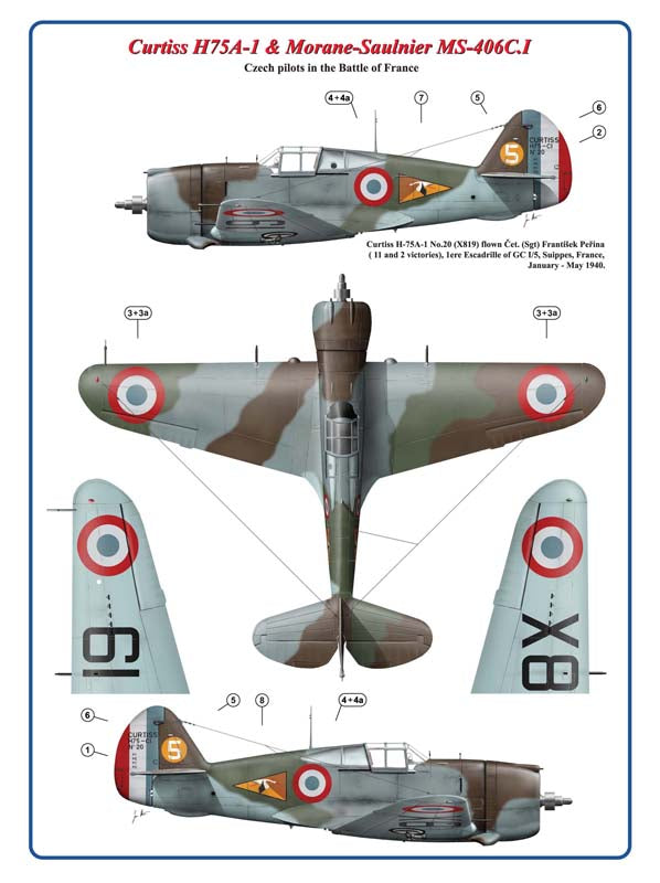 AML AMLC8039 1:48 Curtiss H75A-1 Hawk & Morane-Saulnier MS-406C.I