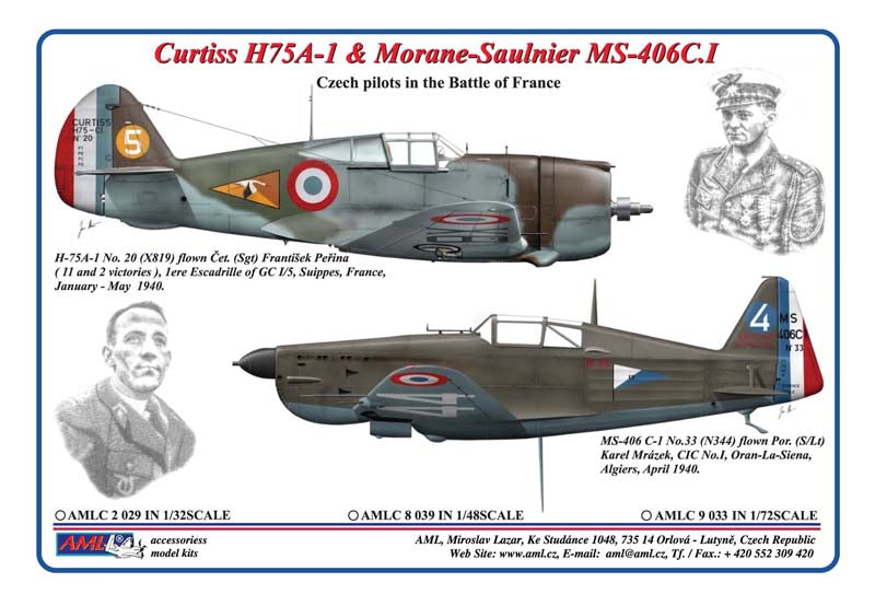 AML AMLC8039 1:48 Curtiss H75A-1 Hawk & Morane-Saulnier MS-406C.I