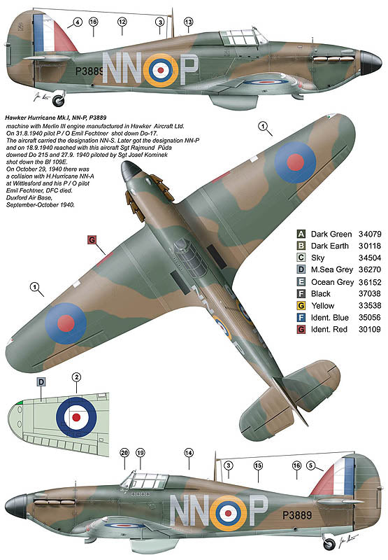 AML AMLC8041 1:48 310th Squadron RAF, Part II/Hawker Hurricane Mk.I NN@A & NN@P