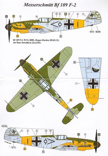 AML AMLC9001 1:72 Messerschmitt Bf-109F-2 Oblt H Oestermann and H Jurgen