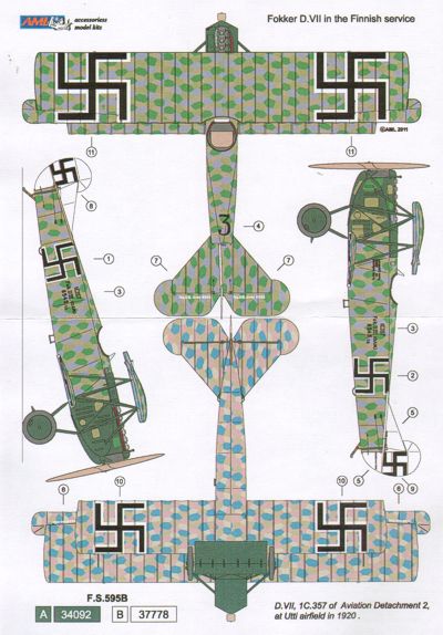 AML AMLC9002 1:72 Fokker D.VII in the Finnish Service x 2