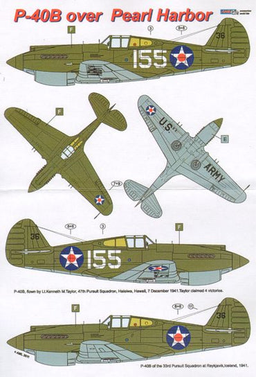 AML AMLC9003 1:72 Curtiss P-40B Tomahawk over Pearl Harbor x 2