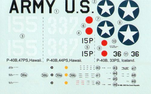 AML AMLC9003 1:72 Curtiss P-40B Tomahawk over Pearl Harbor x 2