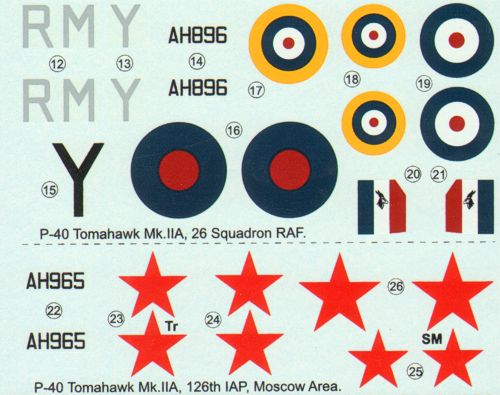AML AMLC9004 1:72 Curtiss P-40B Tomahawk Mk.IIA over Europe x 2