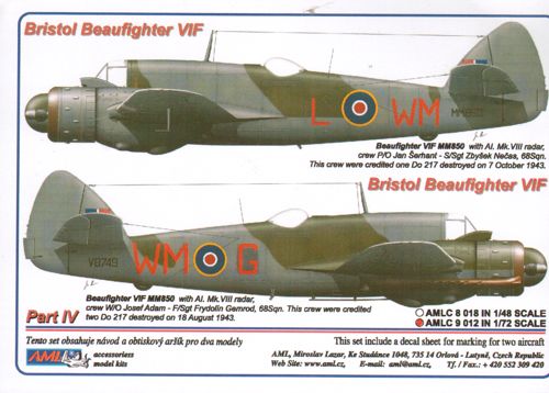 AML AMLC9012 1:72 Bristol Beaufighter Mk.VIF MM850