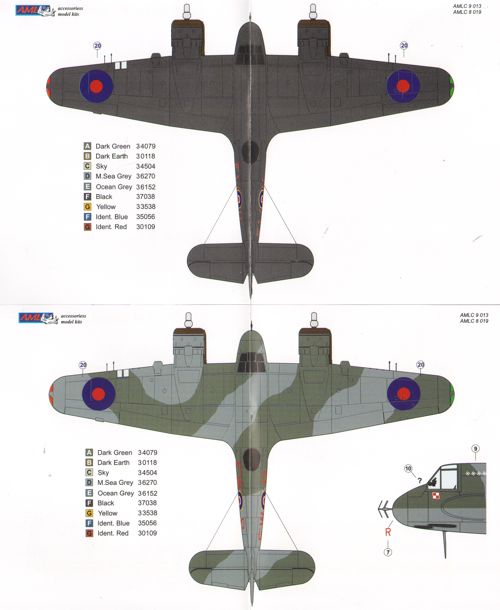 AML AMLC9013 1:72 Bristol Beaufighter / Part V 2 decal versions : WMoR, WMoV