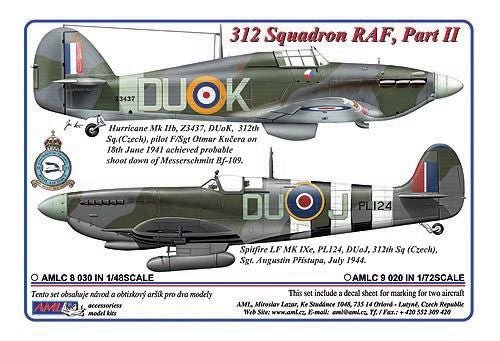 AML C9020 312th Sqn Part II: Hurricane Mk.IIb & Spitfire LF Mk.IXe 1:72