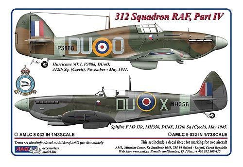 AML C9022 312th Sqn Part IV: Hurricane Mk.I & Spitfire F Mk.IXc 1:72