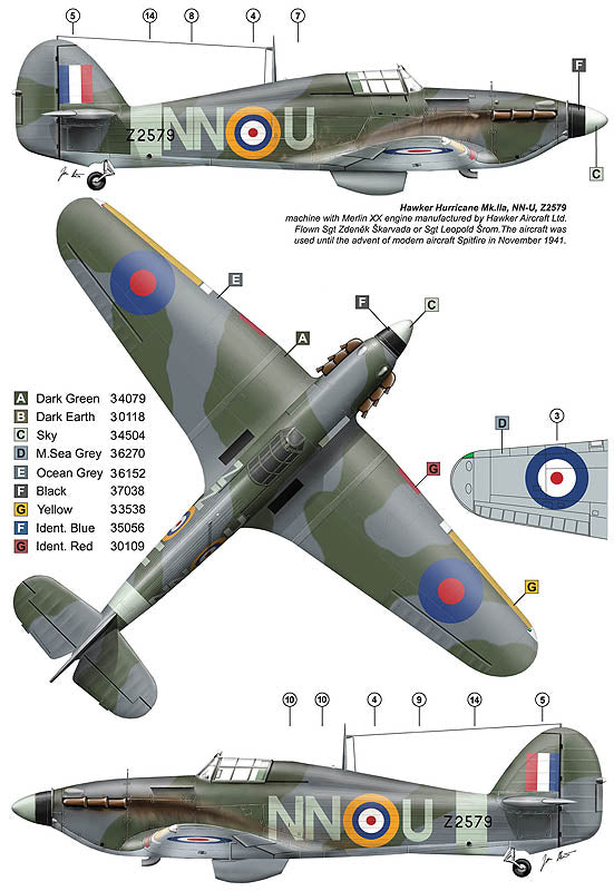 AML AMLC9034 1:72 310th Squadron RAF, Part I / Hawker Hurricane Mk.I NN@U & NN@V
