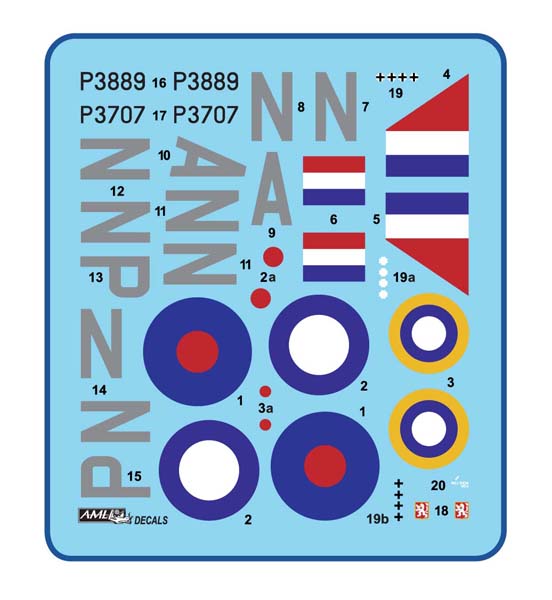 AML AMLC9035 1:72 310th Squadron RAF, Part II/Hawker Hurricane Mk.I NN@A & NN@P