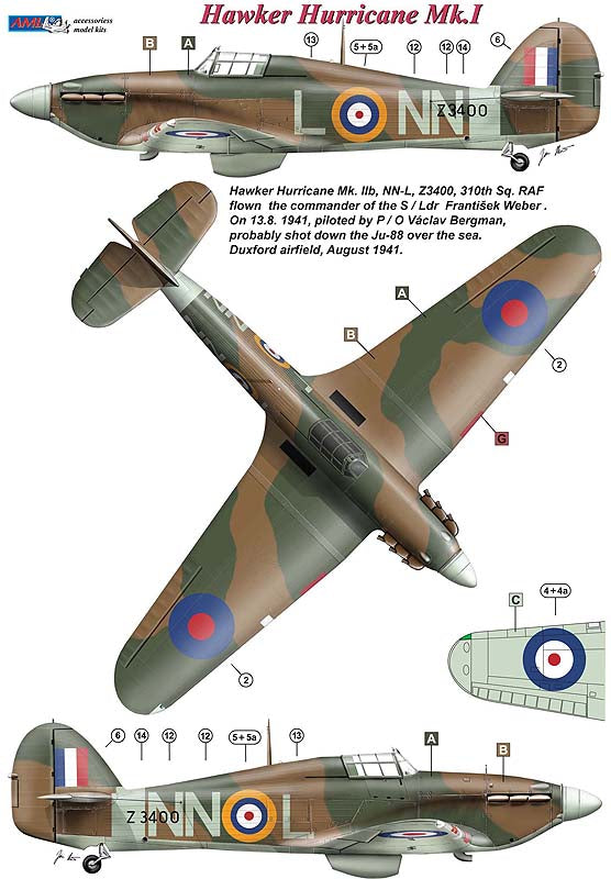 AML C9037 Czech Commanders RAF Hurricane Mk.IIb NN-L 1941 1:72