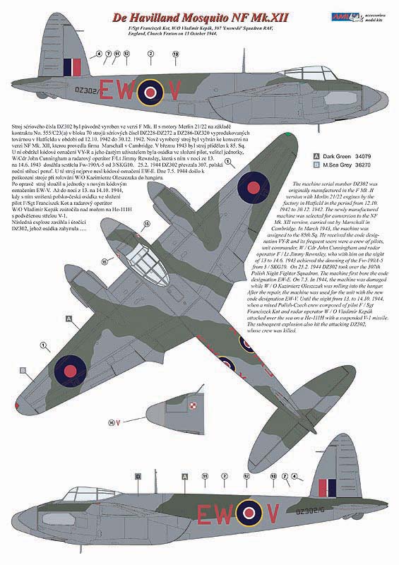 AML AMLC9038 1:72 de Havilland Mosquito NF.XII/NF.XIX