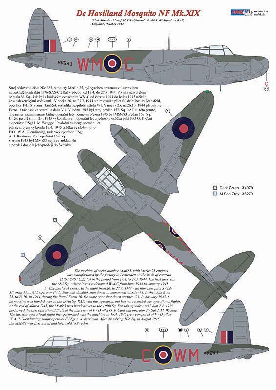 AML AMLC9038 1:72 de Havilland Mosquito NF.XII/NF.XIX