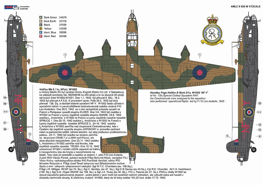 AML C9039 Handley-Page Halifax Mk.II 138 Sqn RAF Part II 1:72