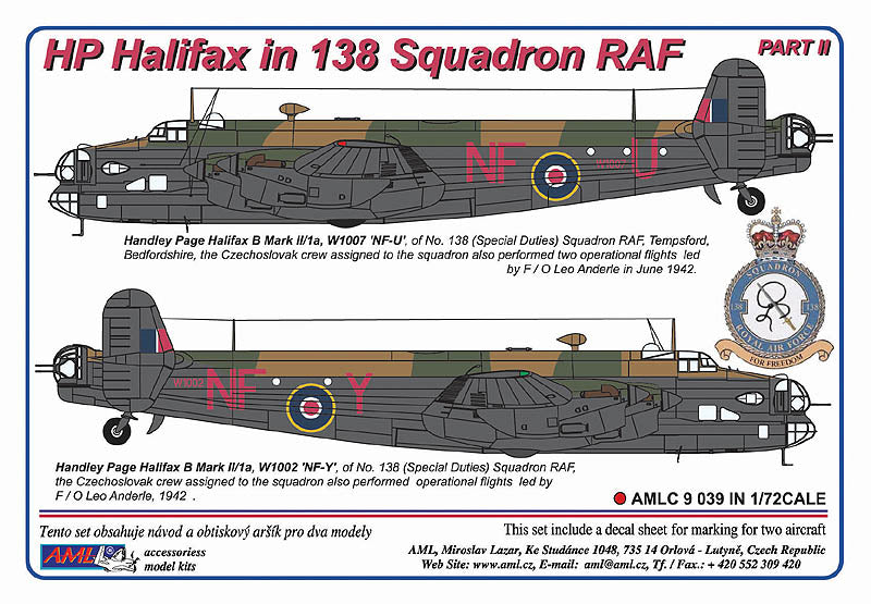 AML C9039 Handley-Page Halifax Mk.II 138 Sqn RAF Part II 1:72