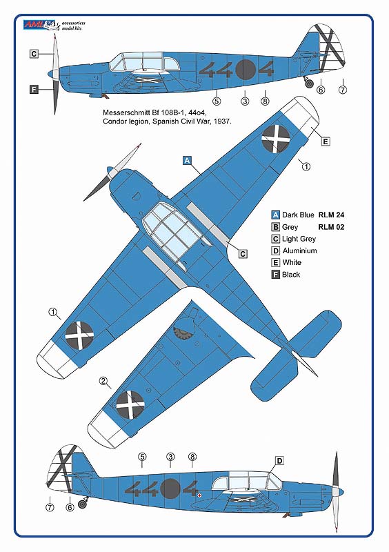 AML AMLC9040 1:72 Messerschmitt Bf-108B-1 Condor Legion in Spain 1937/1938