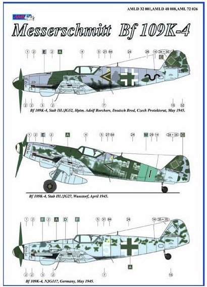 AML D32001 Bf-109K-4 Stab III./JG52 Hptm. Adolf Borchers 1945 1:32