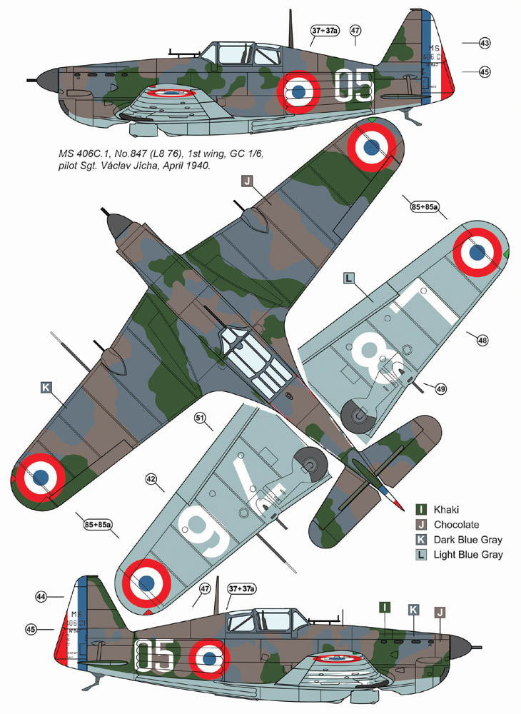 AML AMLD48041 1:48 Czechoslovak pilots in the Battle of France