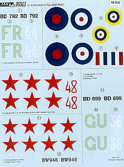 AML AMLD48005 1:48 Hurricane Mk.IIB/Mk.XI USSR service Pt 1