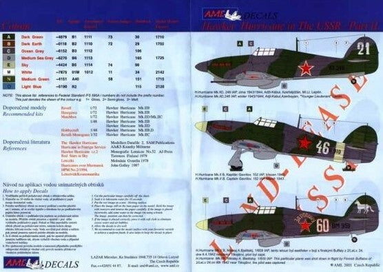 AML D48006 Hawker Hurricane Mk.IIB/IID USSR Part 2 1:48