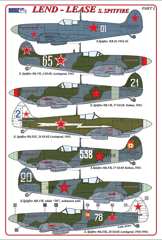 AML D48018 Spitfire Mk.VB/PR Mk.IV Lend-Lease Supermarine 1:48