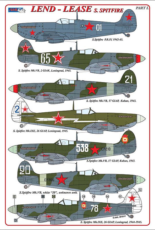 AML D48018 Spitfire Mk.VB/PR Mk.IV Lend-Lease Supermarine 1:48
