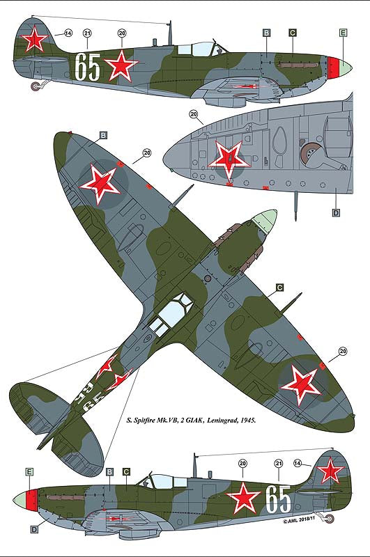 AML D48018 Spitfire Mk.VB/PR Mk.IV Lend-Lease Supermarine 1:48