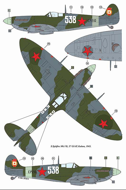 AML D48018 Spitfire Mk.VB/PR Mk.IV Lend-Lease Supermarine 1:48