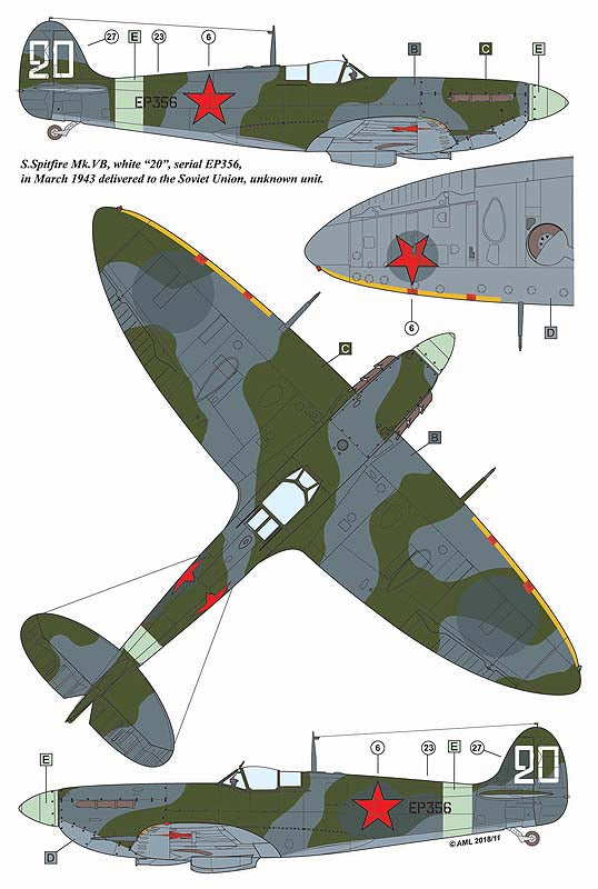 AML D48018 Spitfire Mk.VB/PR Mk.IV Lend-Lease Supermarine 1:48