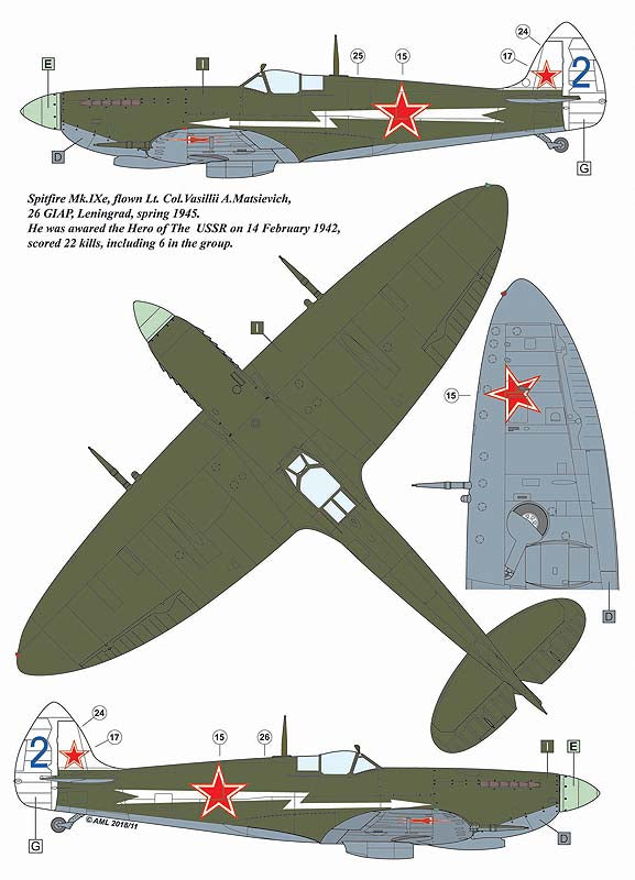 AML D48018 Spitfire Mk.VB/PR Mk.IV Lend-Lease Supermarine 1:48
