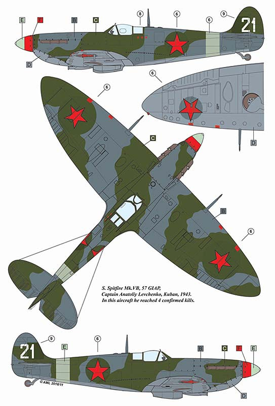AML D48018 Spitfire Mk.VB/PR Mk.IV Lend-Lease Supermarine 1:48