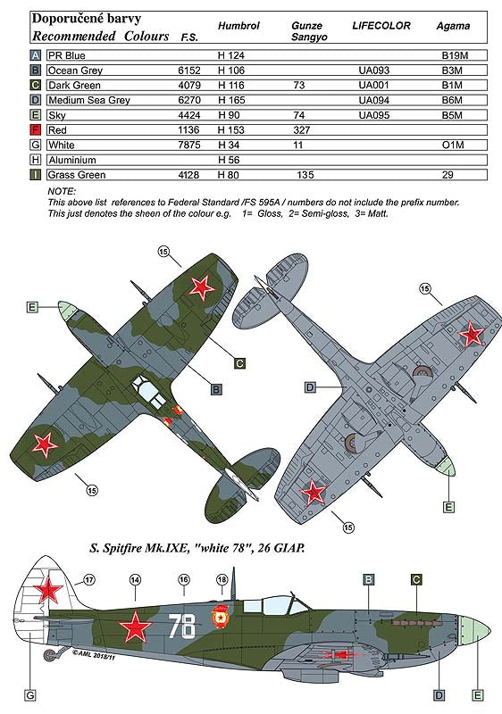 AML D48018 Spitfire Mk.VB/PR Mk.IV Lend-Lease Supermarine 1:48