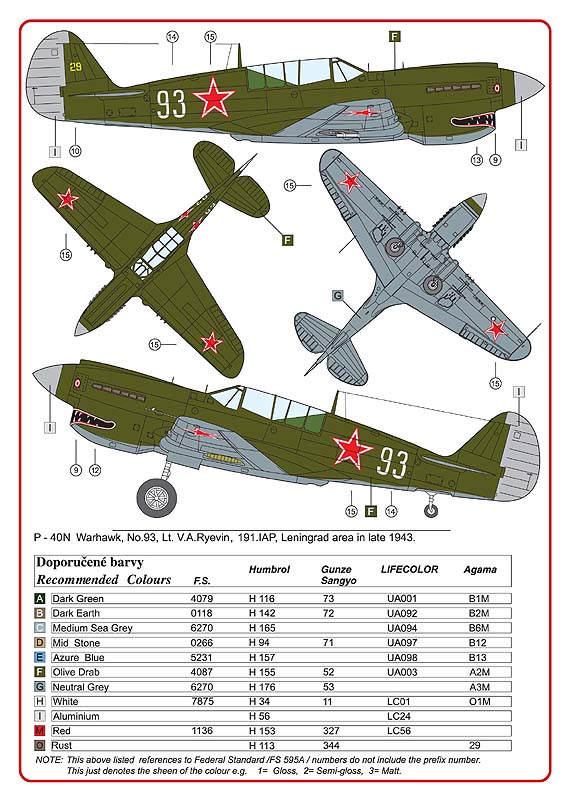 AML AMLD48019 1:48 Lend-Lease Curtiss P-40s in Soviet Service