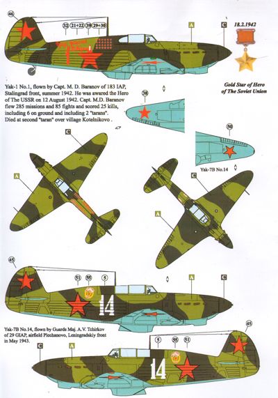 AML AMLD48028 1:48 Soviet Aces in Yakovlev Yak-1 & Yak-7A/Yak-7B, Early series