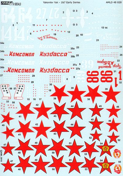 AML AMLD48028 1:48 Soviet Aces in Yakovlev Yak-1 & Yak-7A/Yak-7B, Early series