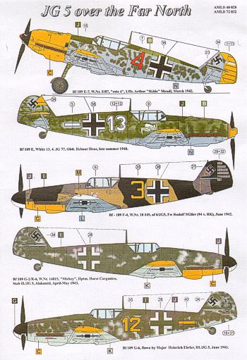 AML AMLD48029 1:48 Messerschmitt Bf-109E-7 JG 5 over far north.