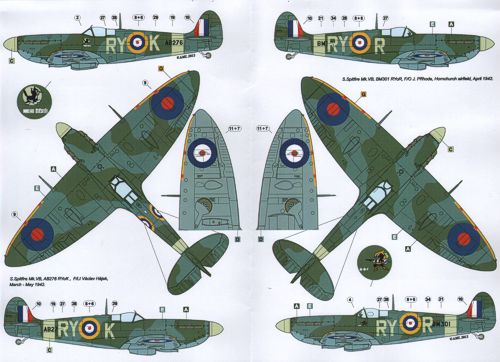 AML D48035 Spitfire Mk.Ia/Mk.1/VB 313th RAF Sqn Drawings 1:48