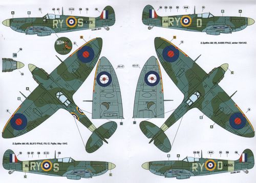 AML D48035 Spitfire Mk.Ia/Mk.1/VB 313th RAF Sqn Drawings 1:48